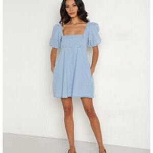Show Me Your MuMu Denim Baby Doll Dress